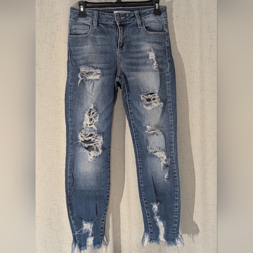Cello Ripped Skinny Jeans in Blue